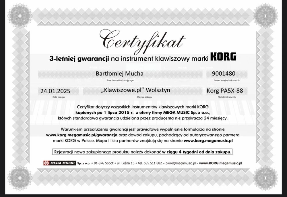 Korg PA5X 88 stan idealny, gwarancja 2028!