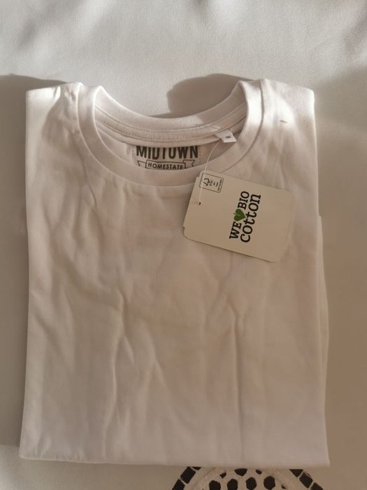 Nowa biała koszulka z długim rękawem firmy C&A rozm.110