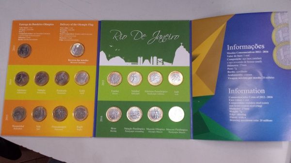 Coleção completa Moedas de 1 Real jogos olímpicos 2016 Rio de Janeiro