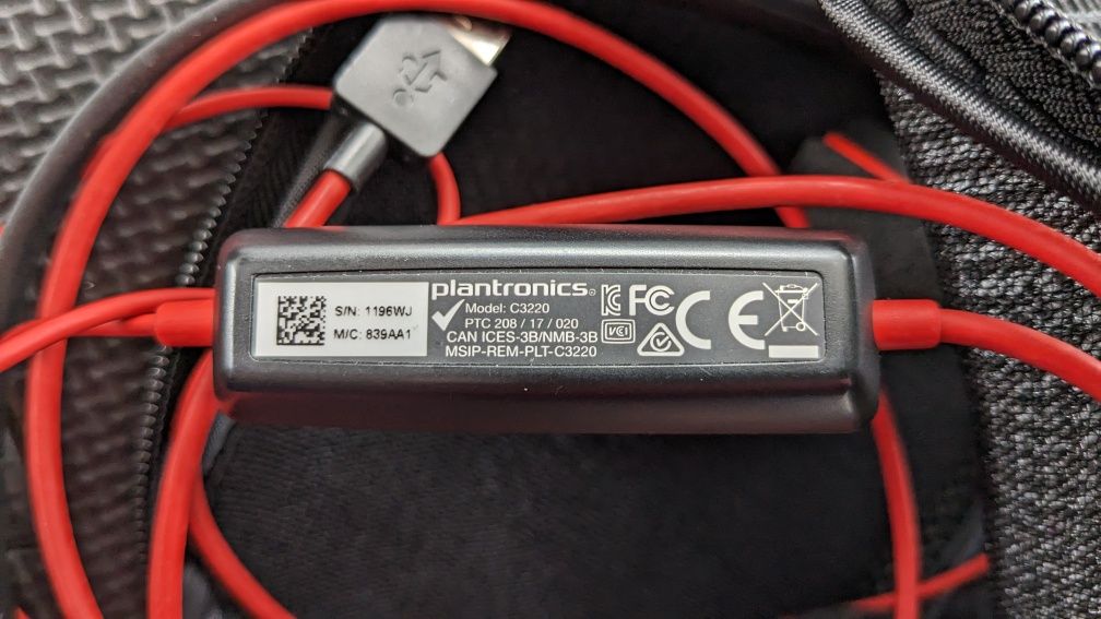 Plantronics Headset Poly Blackwire C3220 Black Usb