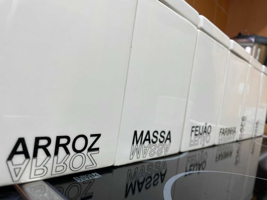 Conjunto frascos recipientes de cozinha para massa, arroz, etc