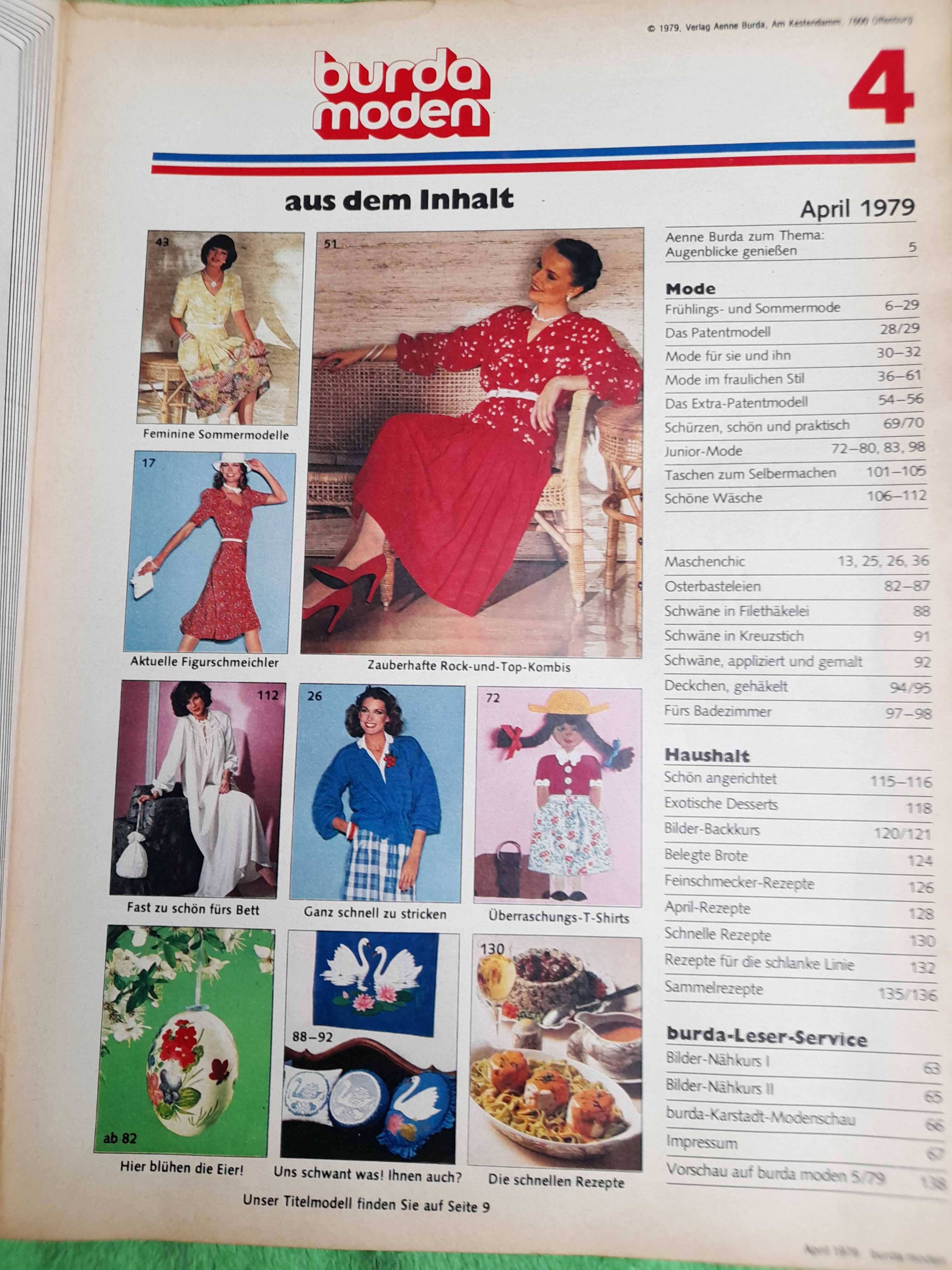 BURDA Moden + polskie instrukcje rok 1979