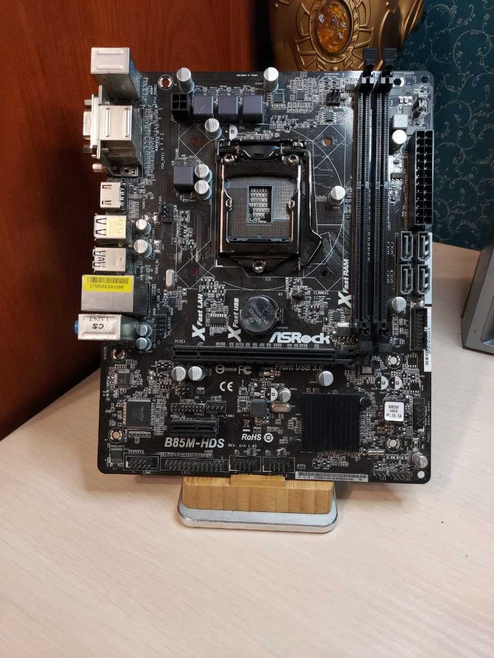 Материнська плата mATX 1150 Asrock B85-HDS + підтримка I3, i5 ,i7