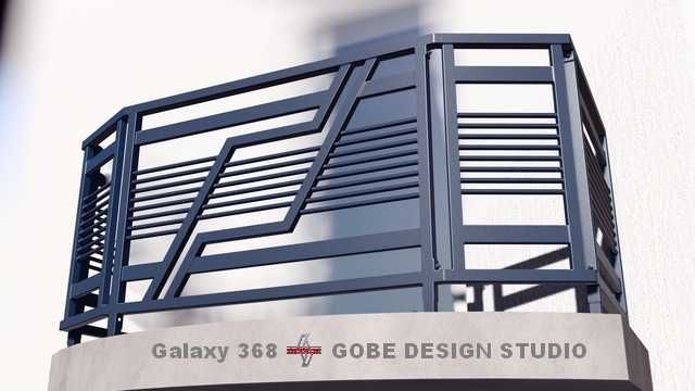 Balustrada na balkon prosty narożny wymiar 2mx1m Gobe Design Studio