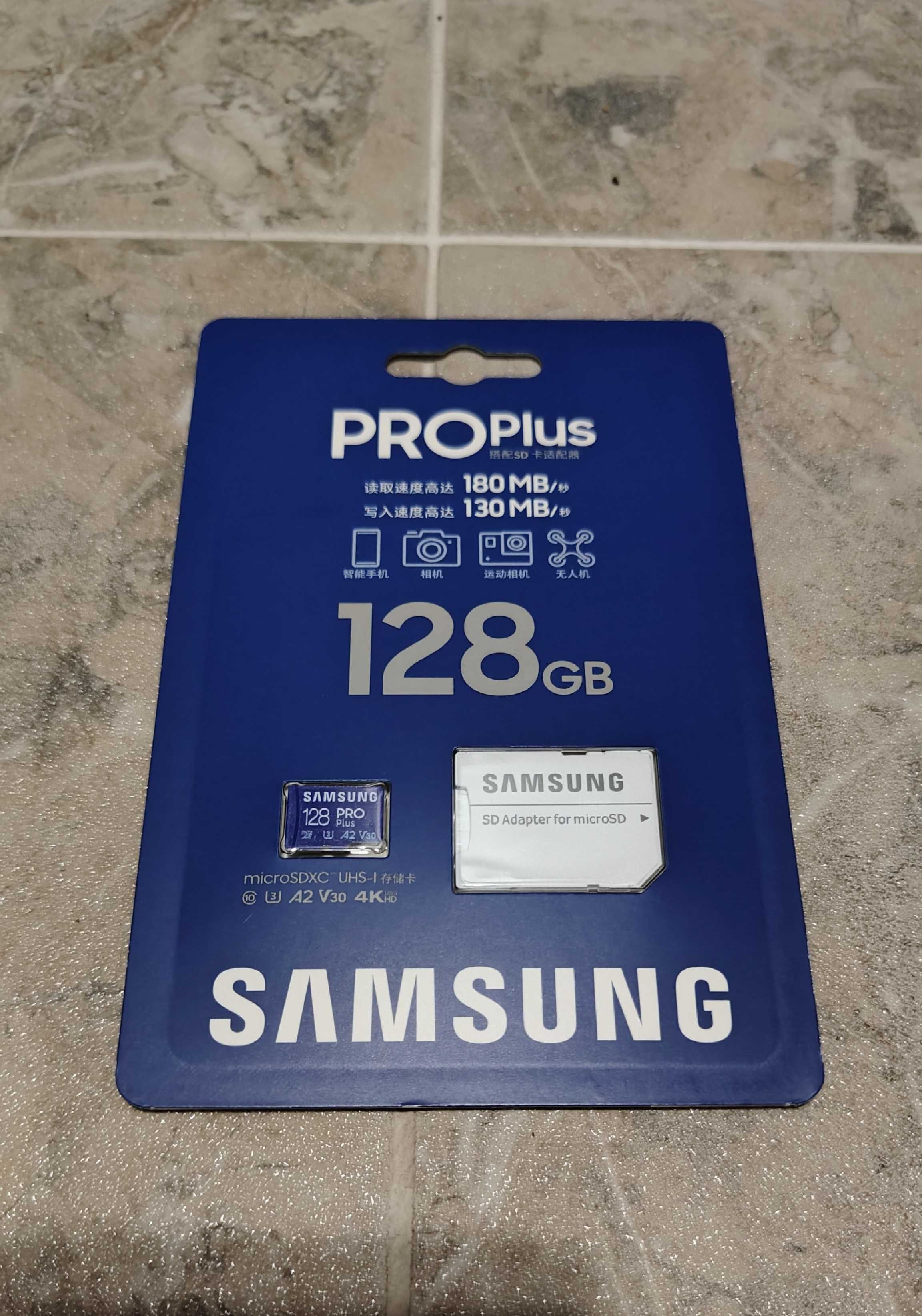 MicroSDXC Карта памяти Samsung PRO Plus UHS-I U3 V30 A2 180Mb/s