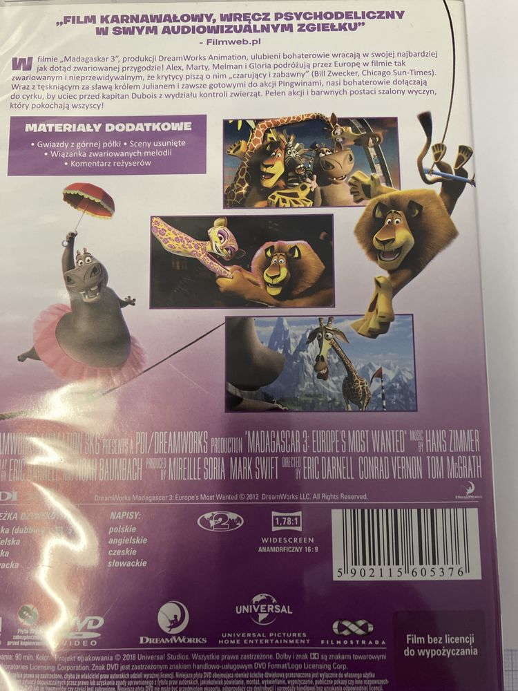 Bajka na DVD Madagaskar 3