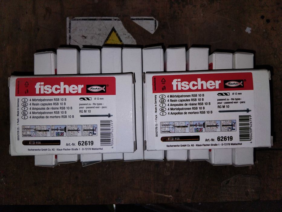 3x  Ampułka żywiczna Fischer RSB 10 szpile