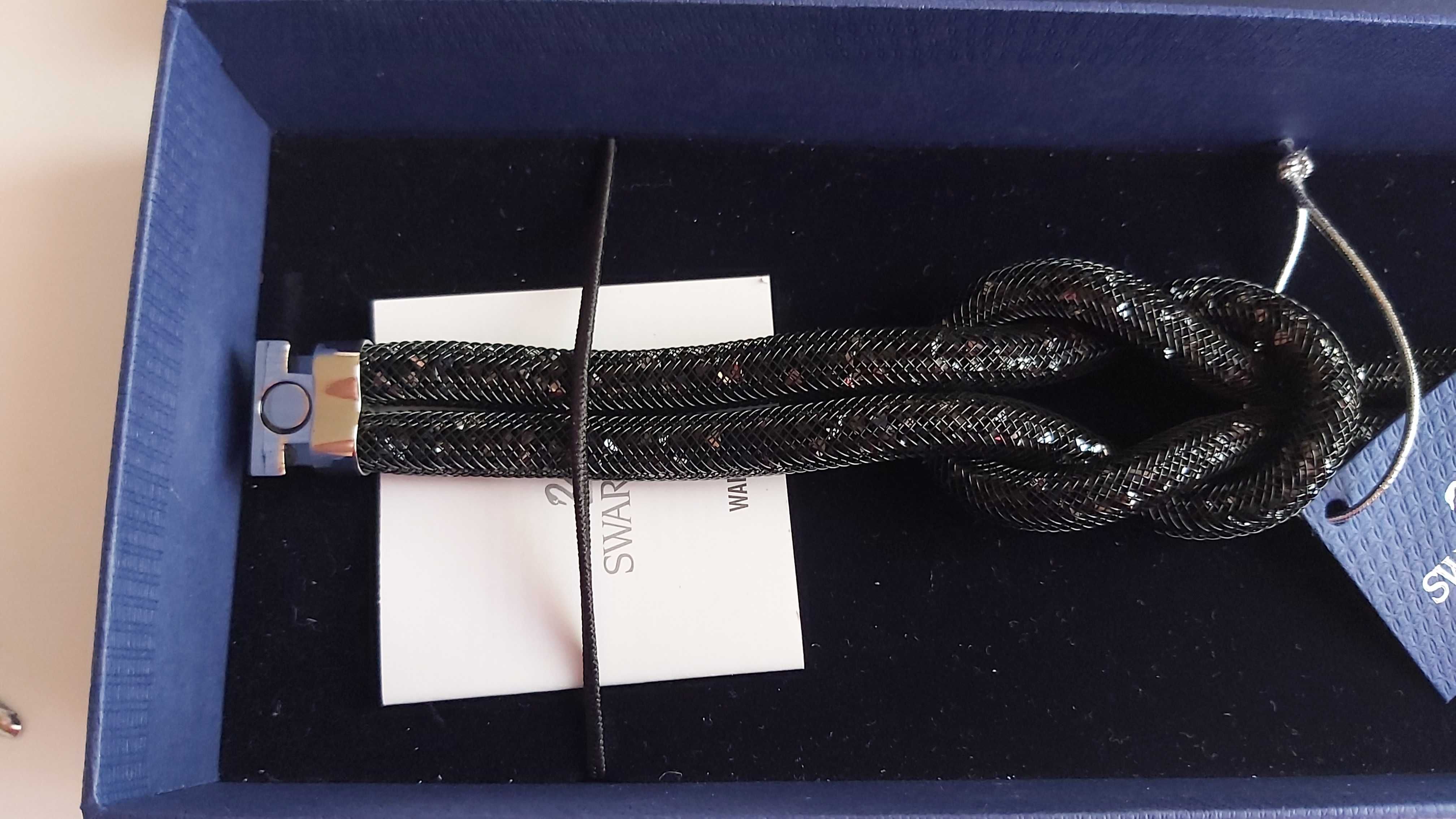 SWAROVSKI Stardust Knot Jet Black Hematite  bransoletka 19cm