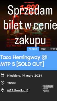 bilet Poznań Taco Hemingway