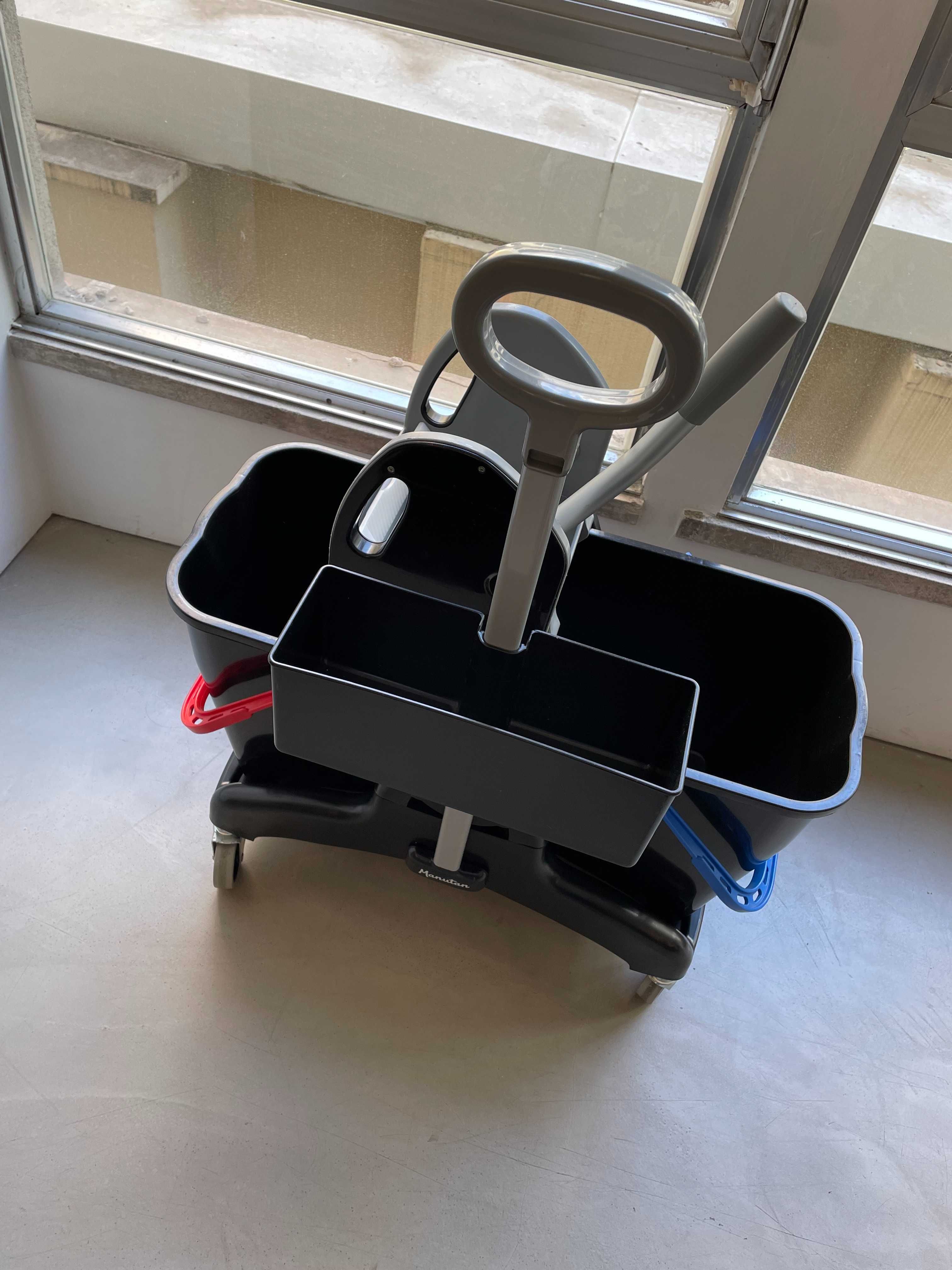 Carro de lavagem 2 x 25 L com espremedor – Pega lateral, COMO NOVO!