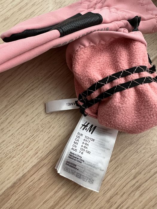 Rekawiczki rozowe softshell h&m rozm. 122/128