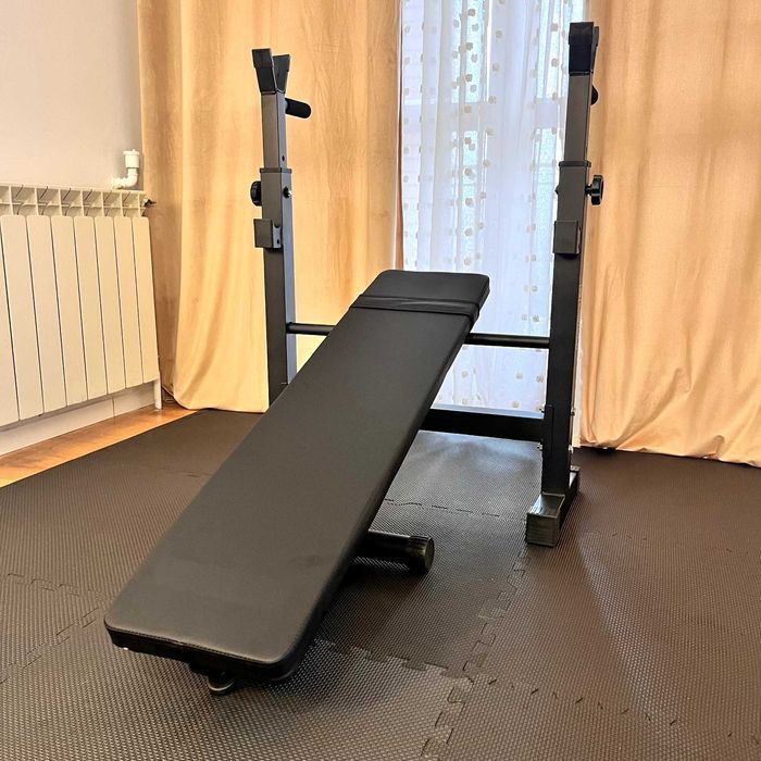 Zestaw Do Ćwiczeń 126kg Domowa Siłownia Ławeczka Atlas Sprzęt Siłowy