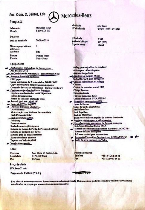 Mercedes e 350 cdi AMG 265cv nacional