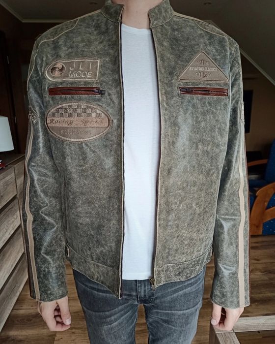 Skórzana męska kurtka, L/XL, Aviatrix