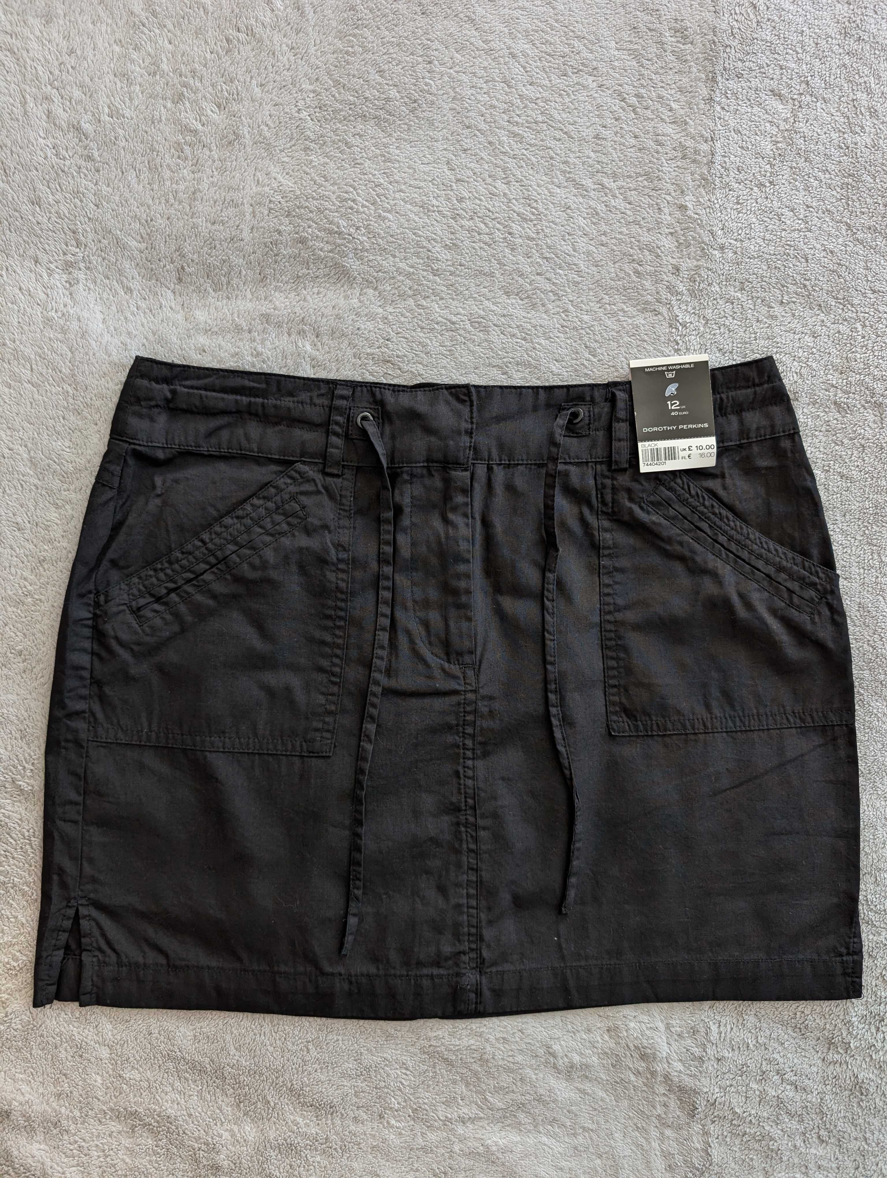 Nowa bawełniana czarna spódnica Dorothy Perkins 40
