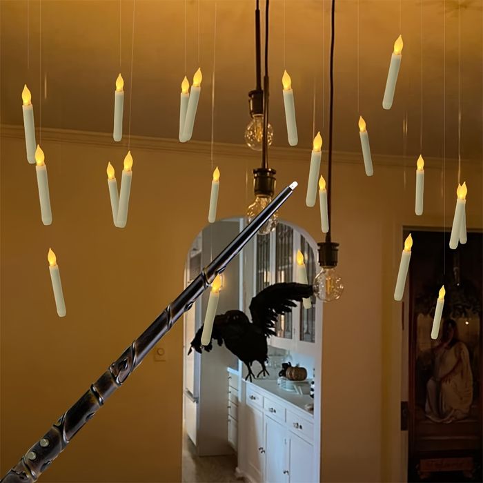 24 шт Плаваючі свічки Гаррі Поттер. Літаючі свічки з паличкою