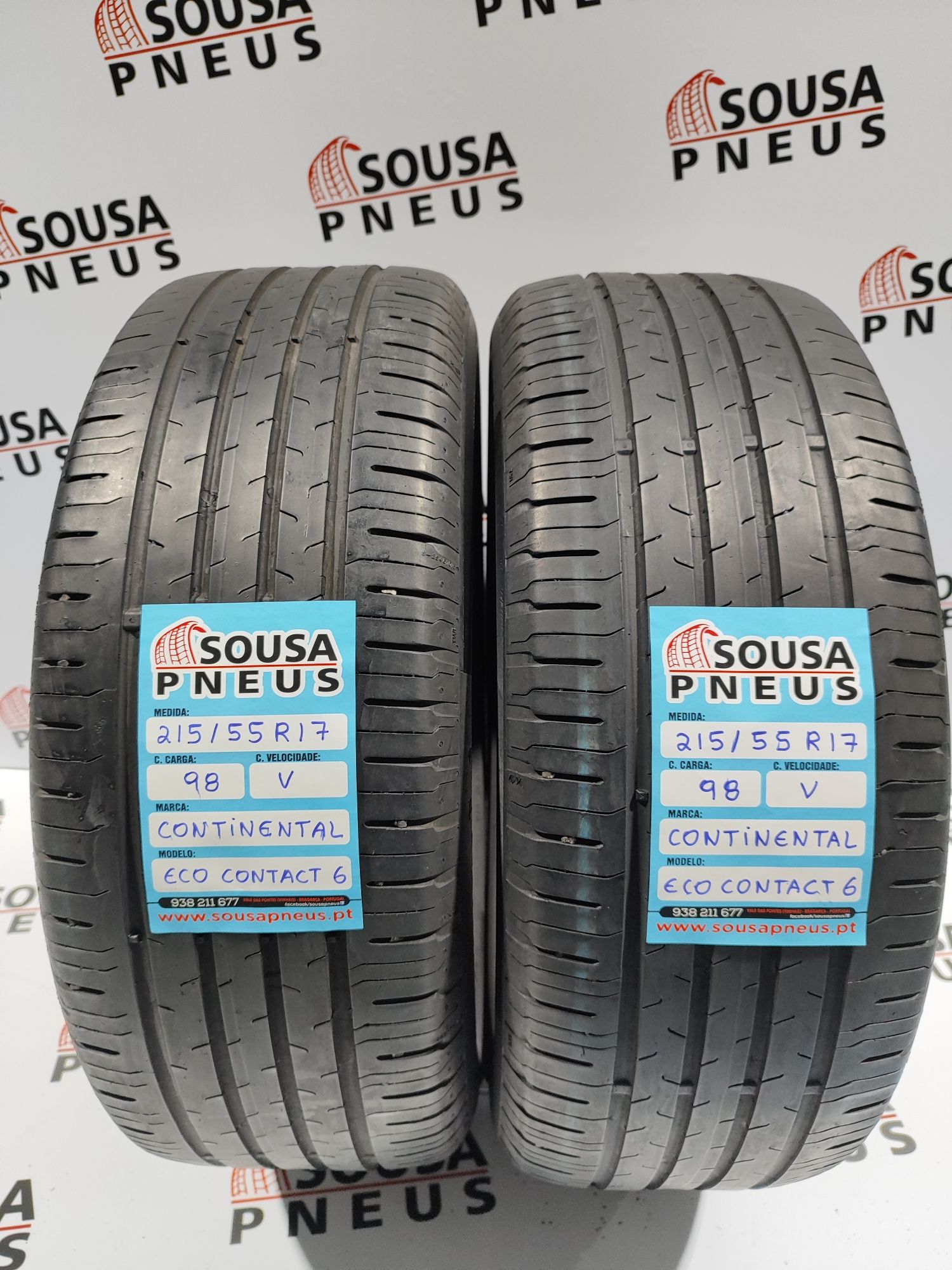 2 pneus semi novos 215-55R17 Continental - Oferta dos Portes