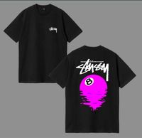 Мужская футболка Stussy 8 Ball черная Унисекс с 3D шаром стусси стаси