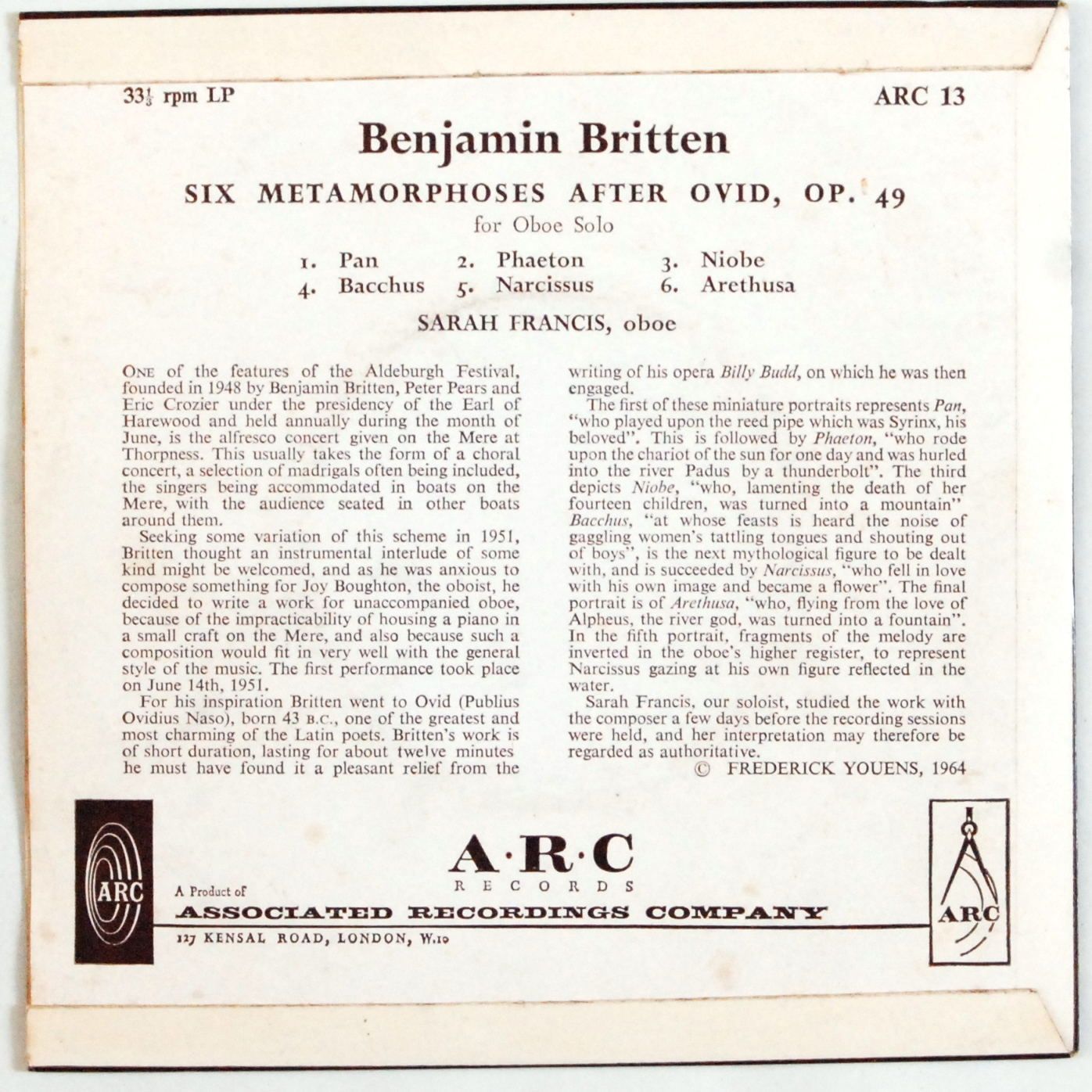 Benjamin Britten - Six Metamorphoses After Ovid, Op. 49