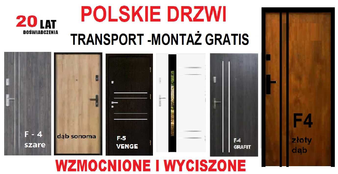 DRZWI wejściowe zewnętrzne do mieszkania  wewnątrzklatkowe Z MONTAŻEM