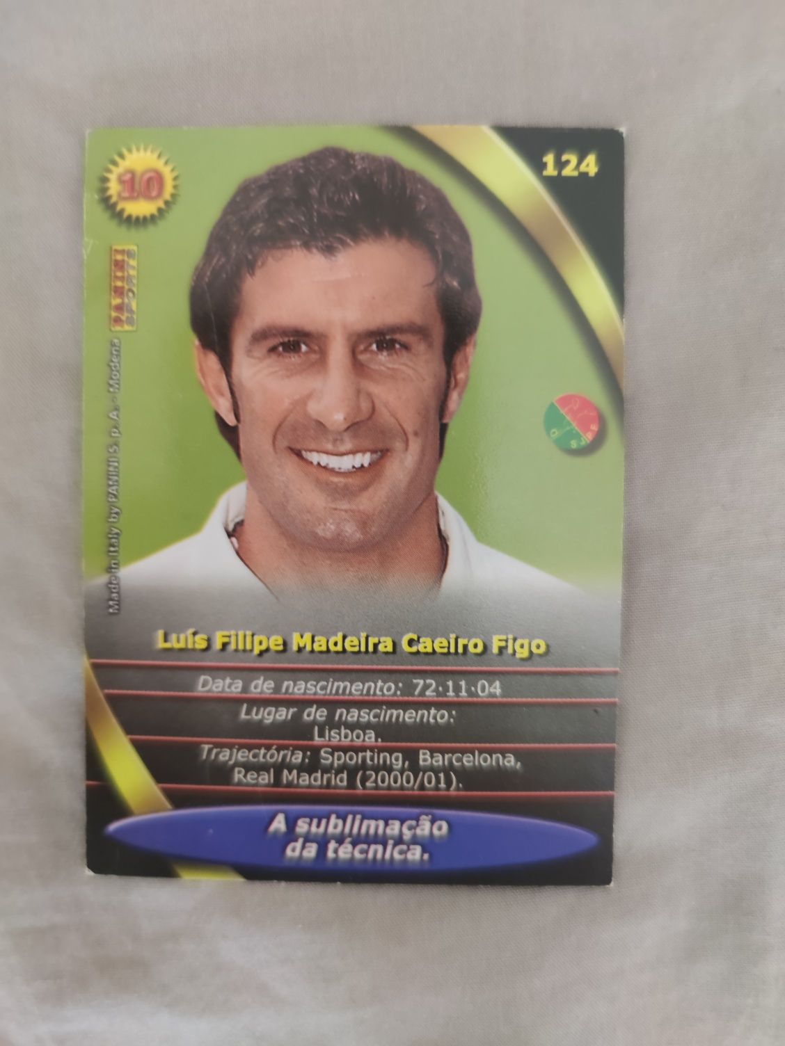 Cartas Panini Mega Craques Luís Figo Real Madrid excelente estado