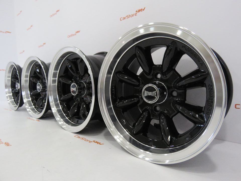 Jantes Ultralite 13x7 ET10 4x101.6 Pretas + Aba Polida