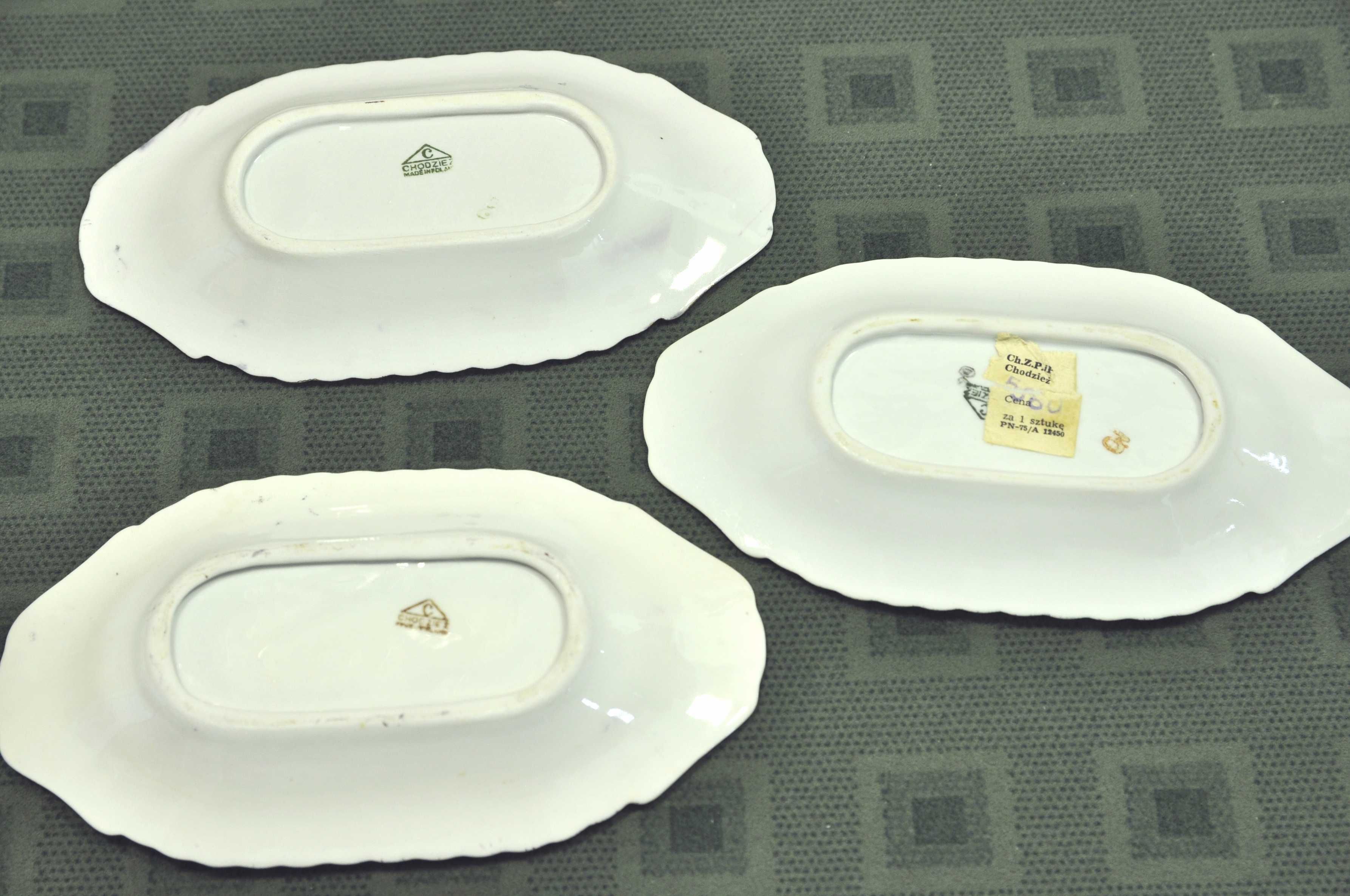 Śledziówki półmiski Iwona Chodzież PRL polska porcelana Vintage retro
