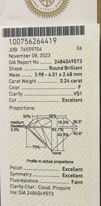 Золота каблучка з діамантом