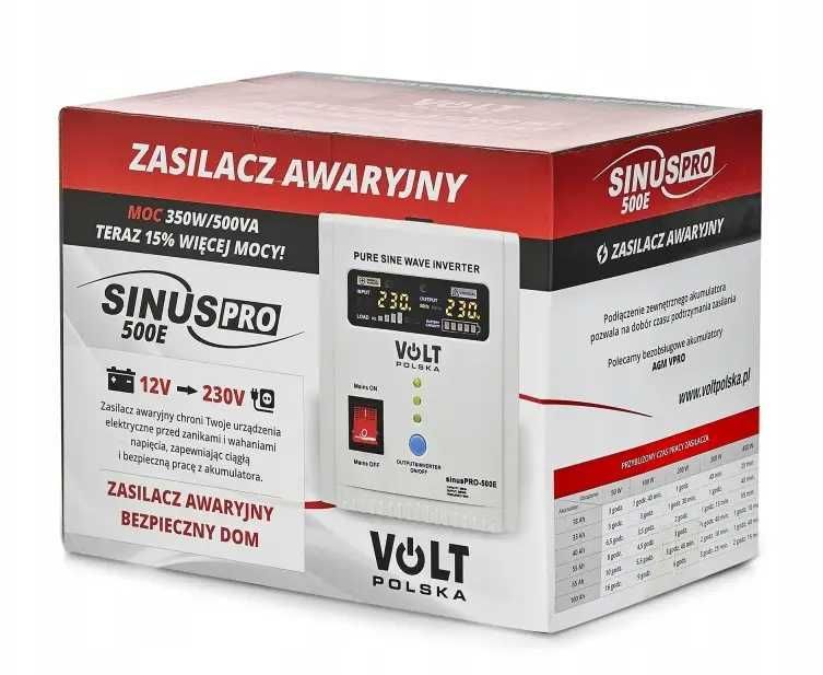 Гібридний ДБЖ/інвертор Volt Polska SINUS PRO 500 E 12/230V 350/500W