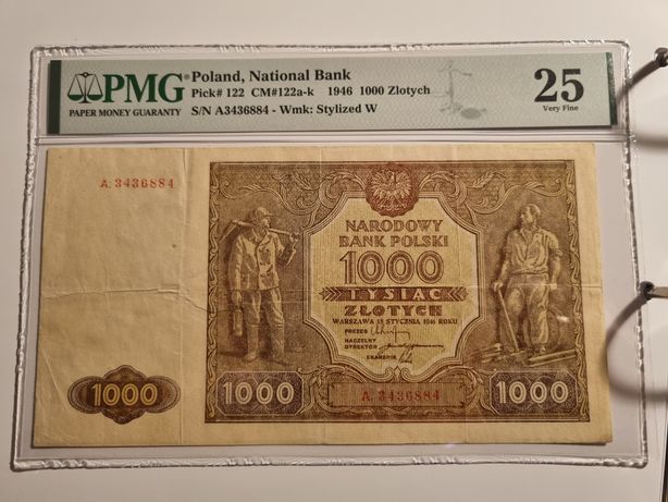 Banknot 1000 złptych 1946 seria A.