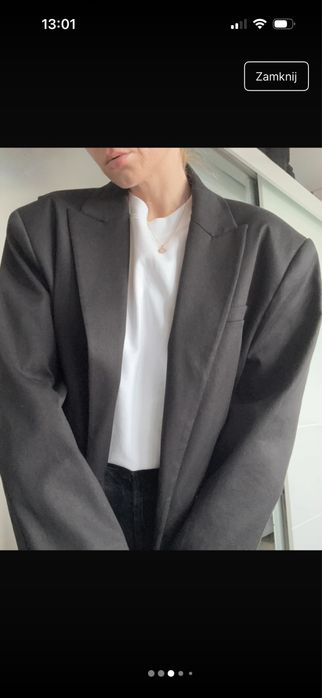 nowa marynarka zara szerokie ramiona poduszki czarna m 38 oversize 50