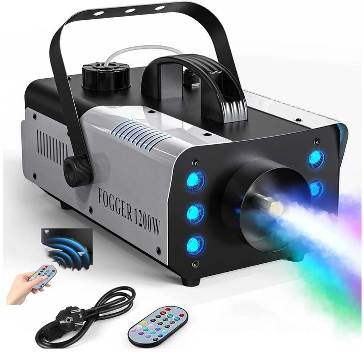 Wytwornica Dymu Dymownica Mgła 1200W RGB Pilot 1L Disco Scena