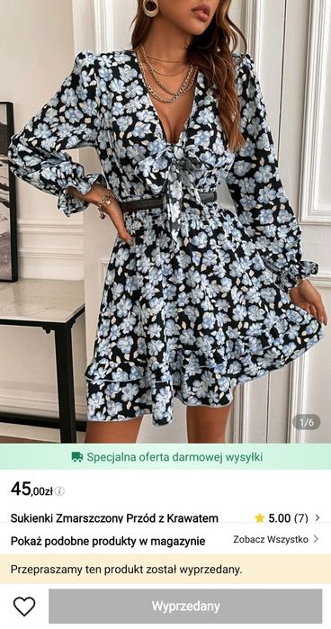 Sukienka damska z wiązaniem Shein rozm. M