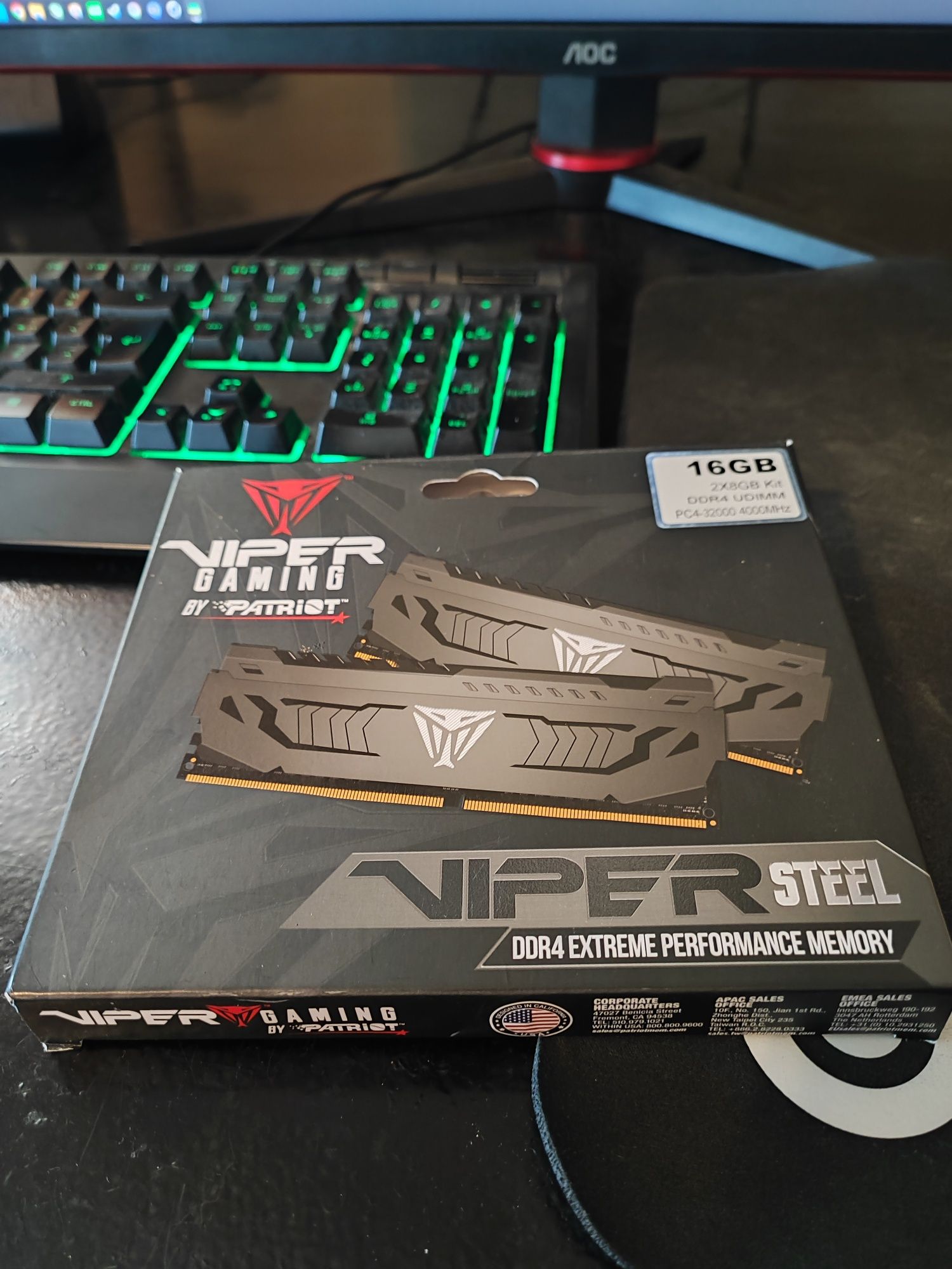 Memória RAM Viper Steel 4000C16 4x8GB