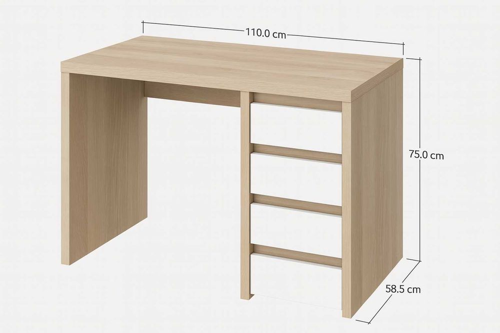 Biurko szkolne dla dziecka nastolatka 110 cm szerokie