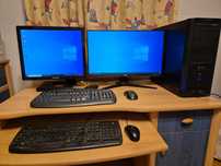 komputer PC AMD Phenom II 8GB RAM Radeon HD 6800 + 2 monitory
