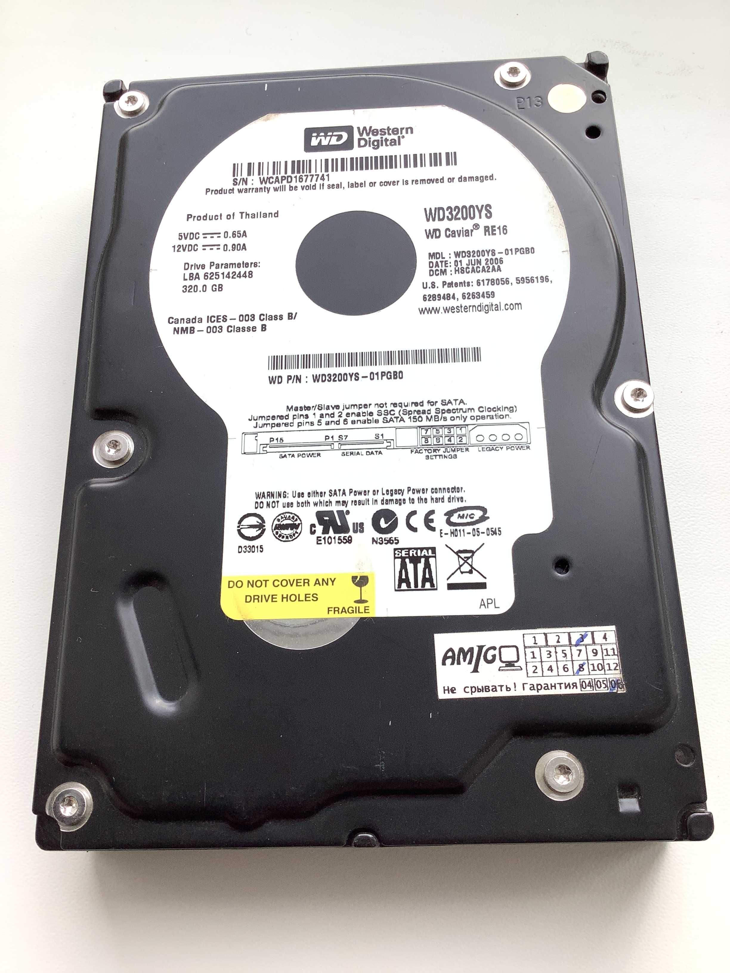 Жесткий диск HDD Western Digital Caviar 320 Гб