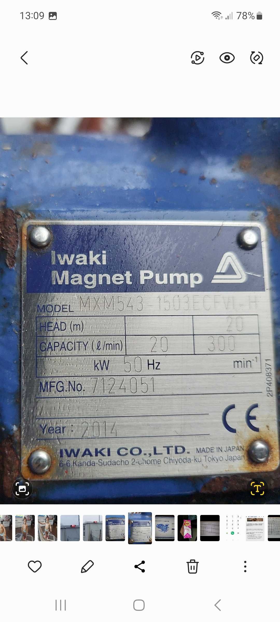 Pompa Iwaki  Kwasoodporna Magnetyczna MXM 543