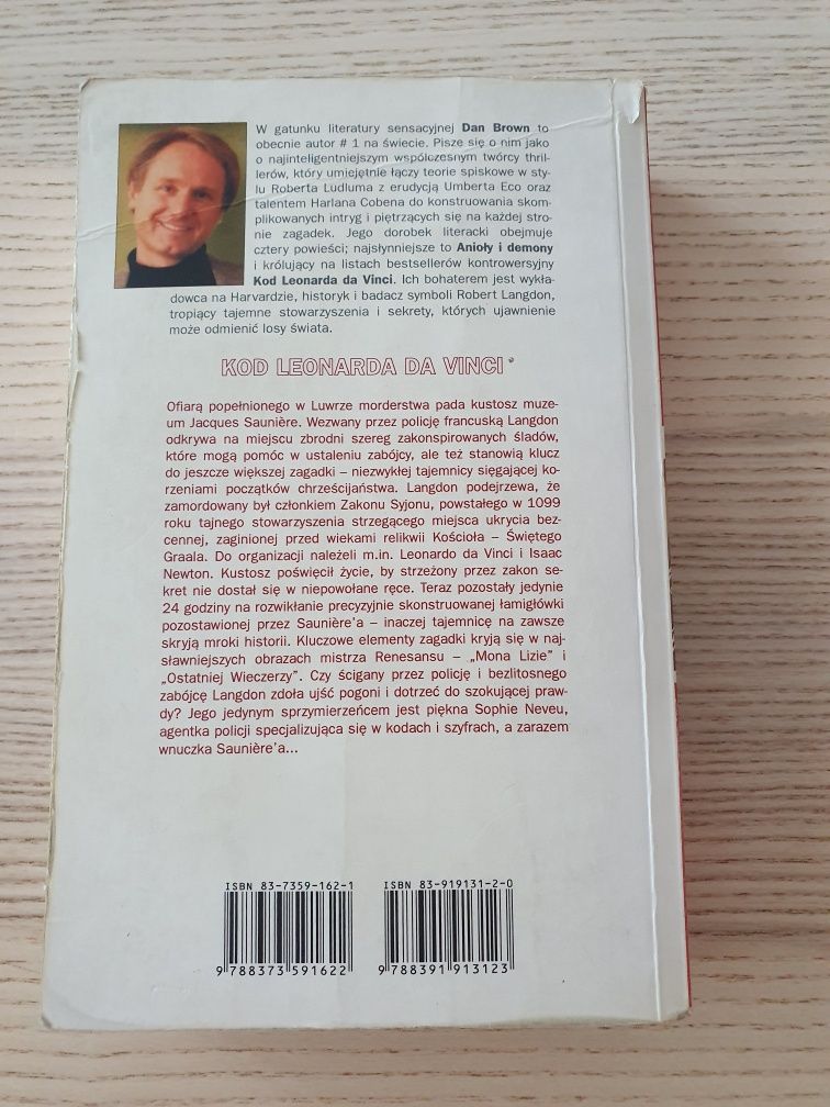 Książka, Dan Brown  "Kod Leonarda da Vinci"
