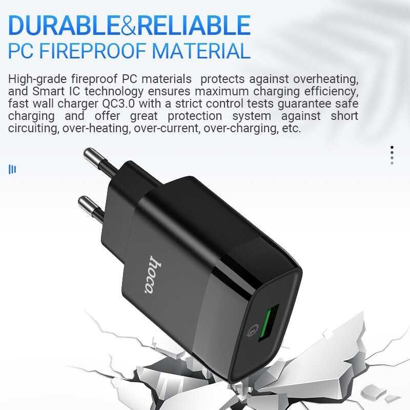 Зарядка HOCO быстрая 18W QC 3.0 блок питания зарядное устройство БП