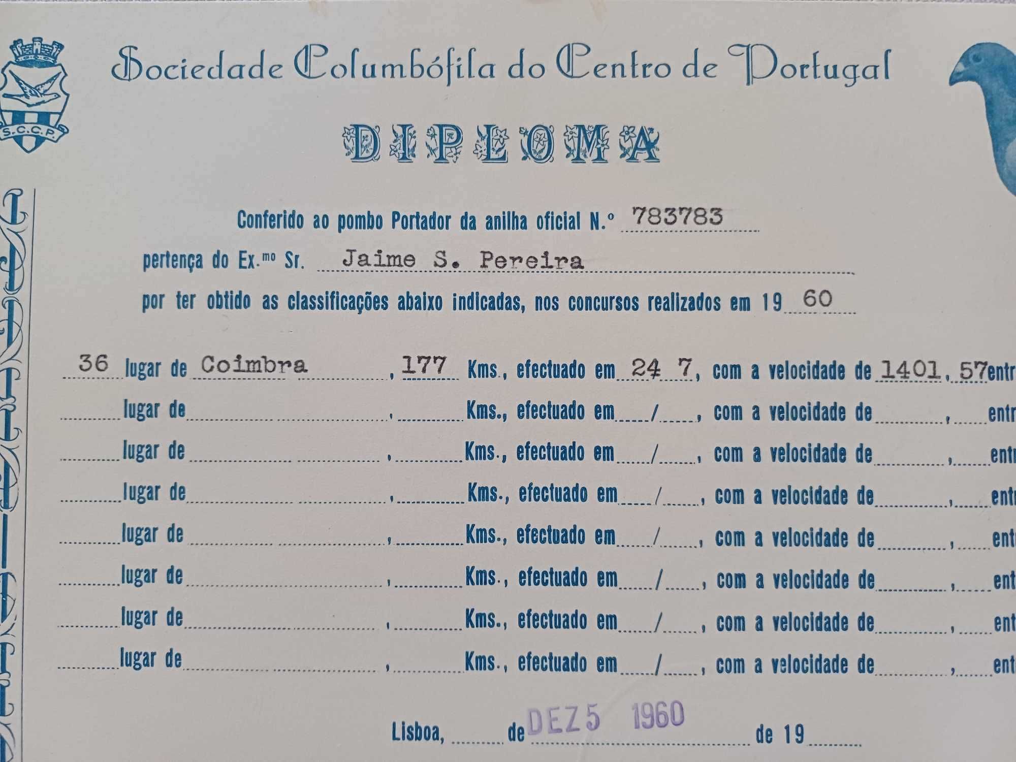 Columbofilia – Diplomas