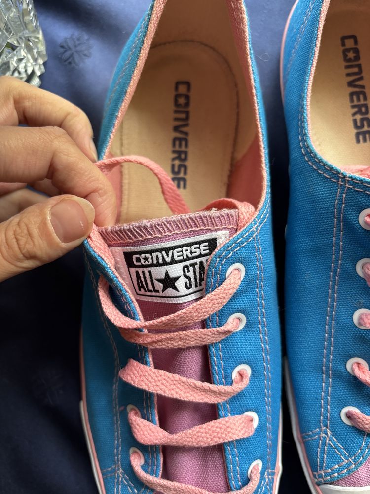 Голубі низькі конверси converse all star 39,5 розмір оригінал кеди