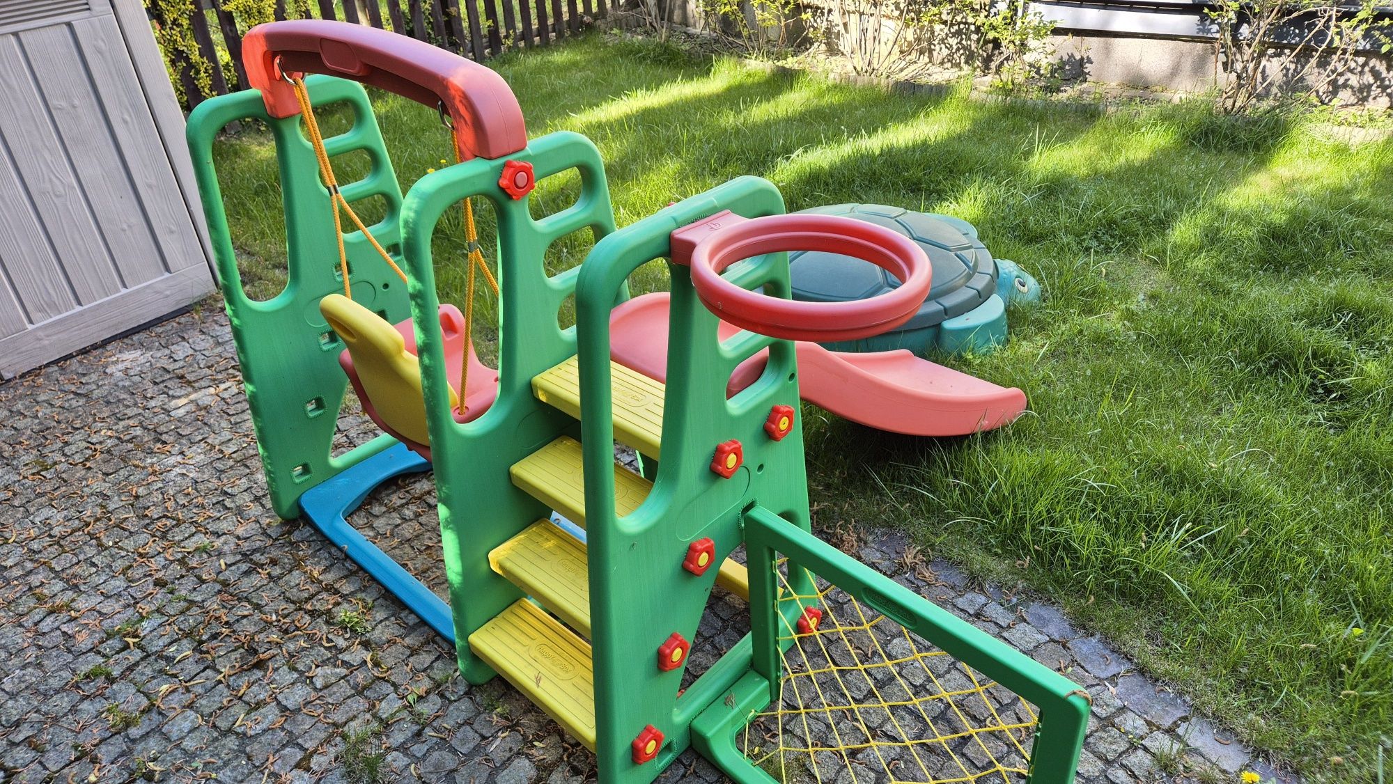 Plac zabaw 4w1 zjeżdżalnia huśtawka kosz bramka