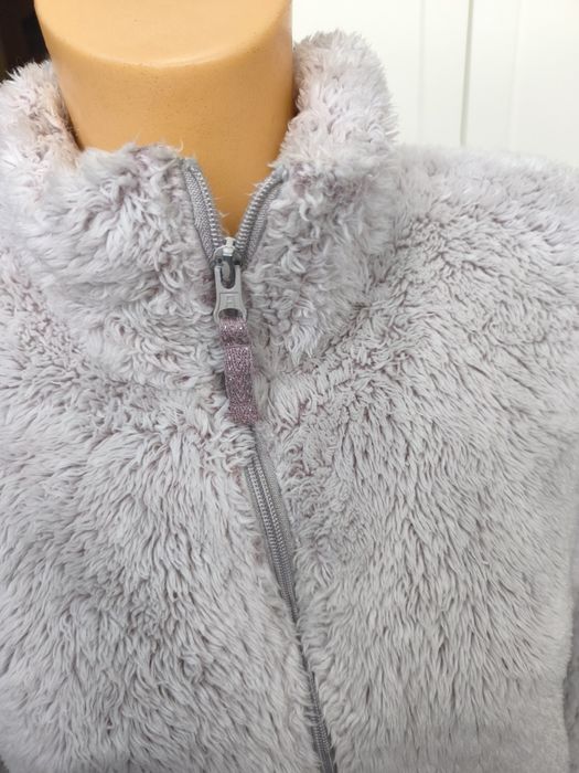 Szlafrok 8 S 36 10 M 38 pudrowy róż polarowy pluszowy zapinany na suwa