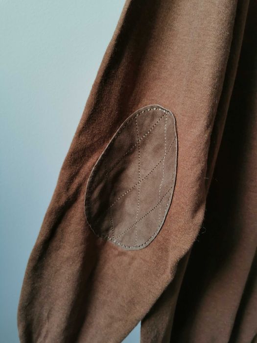 Massimo Dutti brązowy sweter jedwab kaszmir bawełna