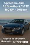 Audi A5 Audi A5 Sportback 2.0 TDI 190 KM Automat | Full Opcja | Serwis | Stan
