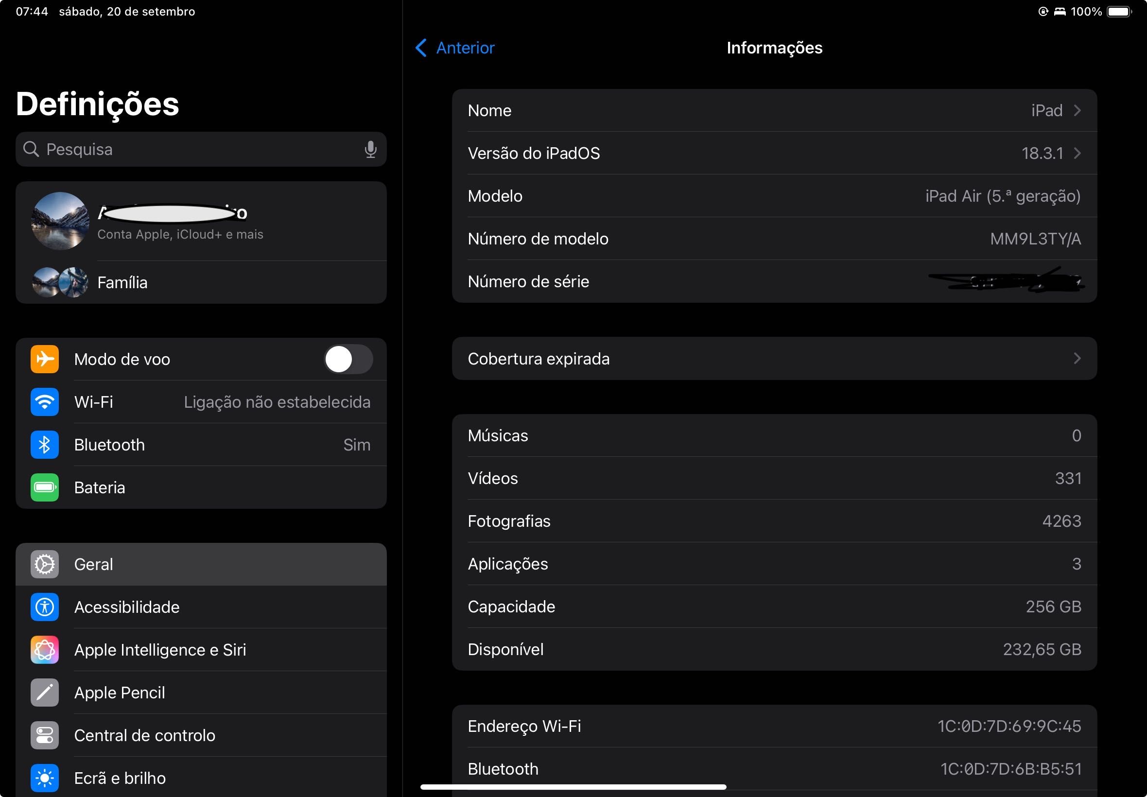 iPad Air 5ª geração (2022) com Apple Pencil e hard case