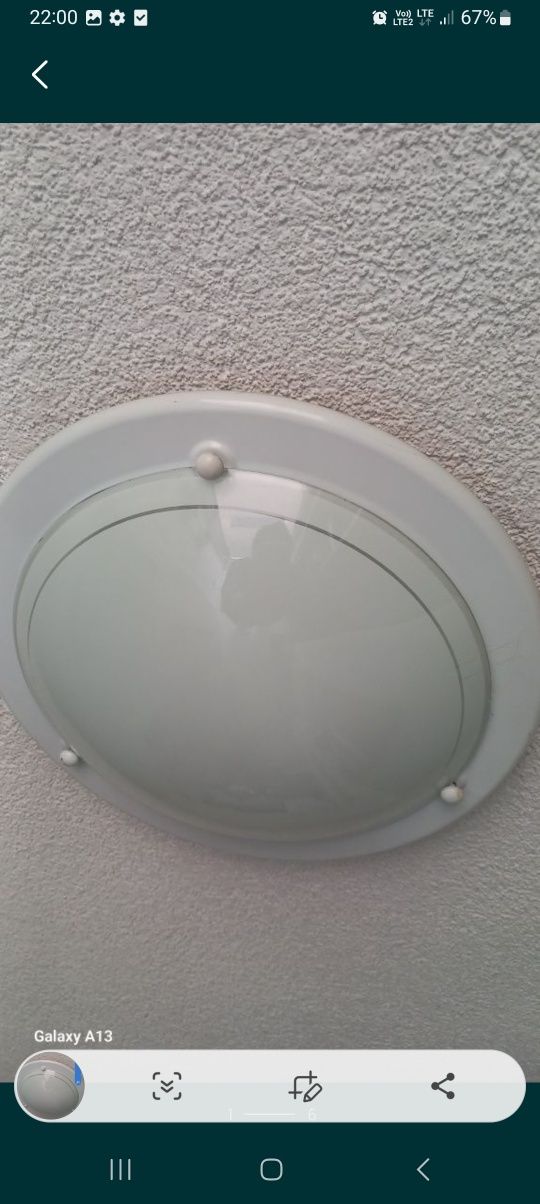 Plafon szklany biały