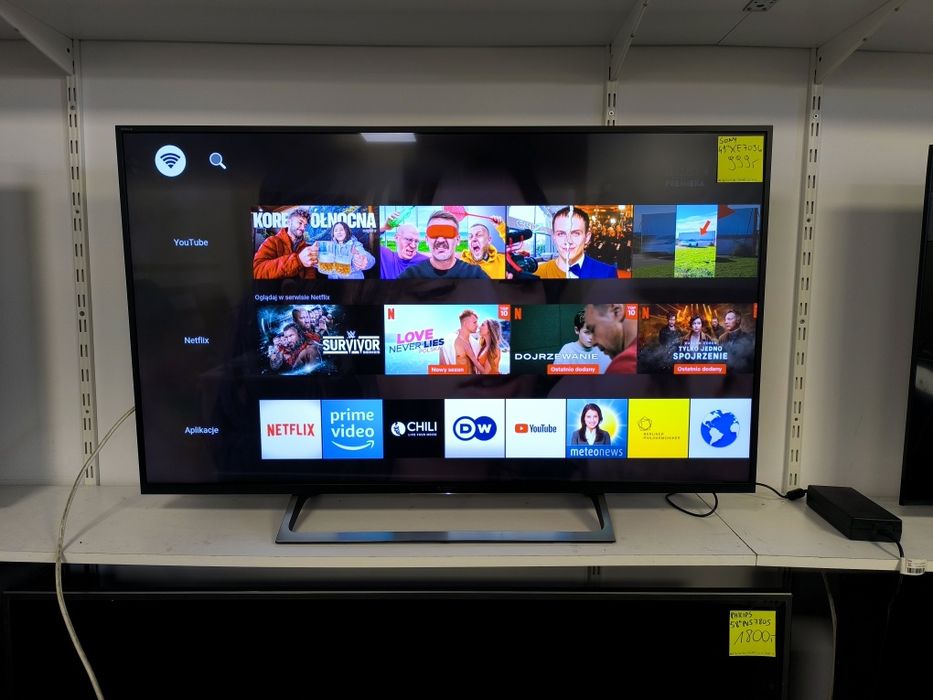 Sony 49 cali 4K UHD hdr Smart WiFi DVB-T2 49XE7096 gw3m telewizor