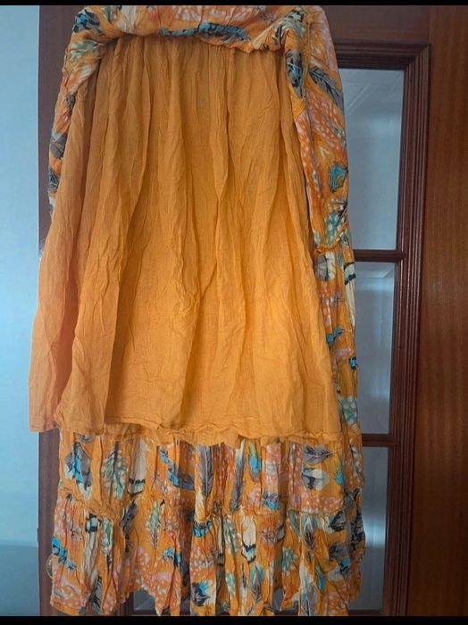 Sia comprida amarela torrada